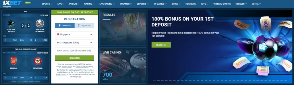 Proses pendaftaran 1xBet di Malaysia